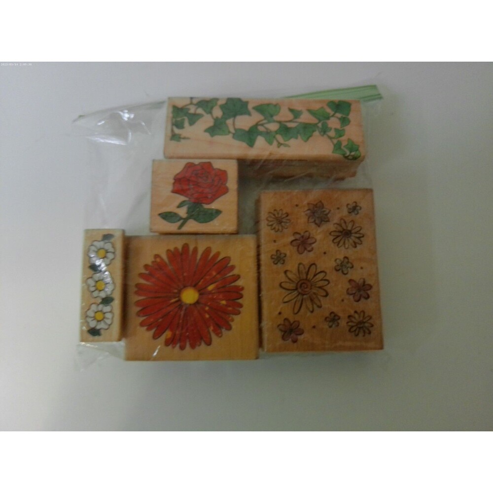 Lot Of 5 Wooden Stamps
